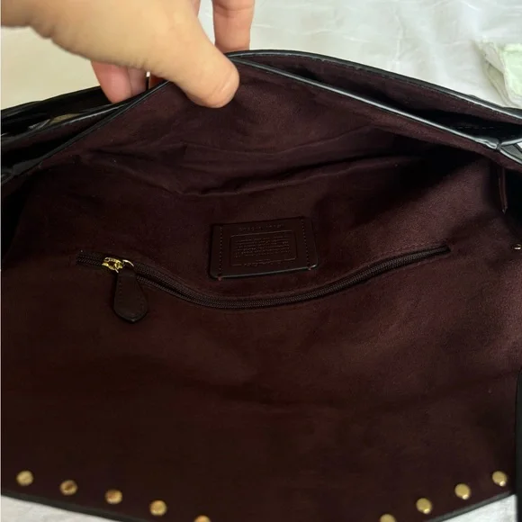 Coach Georgie Shoulder Bag in Colorblock Signature Canvas with Rivets - Picture 6 of 8